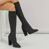 Women’s Block Heel Boots | Knitted Sock