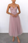 Lunette – Elegant Tulle Corset Midi Dress