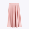 Elodie – High-Waisted Pleated Satin Midi Skirt