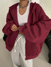 Women's Zip-Up Hoodie – Drawstring Closure & Long Sleeves