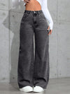 Casual Faded Jeans for Women – High Waist & Wide Leg Fit