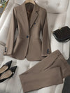 Elle – Women’s Notched Lapel Blazer & Trouser Set