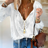 Women's Boho-style Blouse with Slit Neckline | Vintage