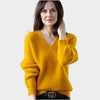 Amber – Women's V-Neck Loose Fit Sweater