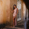Amelisse – Long Dress with Slit and One Shoulder