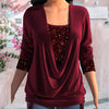 Women's Stylish Long Sleeve Sequin Blouse | New Year