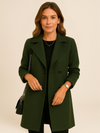 Classic Long Coat – Women’s Double-Breasted Elegance