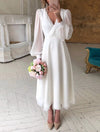 Selene | Women's Classic Long Sleeve Flowing Wedding Dress | Maxi