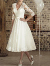 Emilia | Women's Vintage 3/4 Sleeve Wedding Dress | Midi