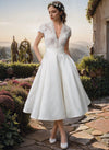 Victoria | Women's V-neck Wedding Dress | Midi