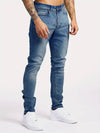 Men's Casual Tapered Slim Fit Pants | Mid-wash
