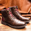 Cassian – Men's Oxford Boots with Lace Up and Zipper