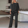 Celistra – Elegant Cold-Shoulder 2-Piece Jumpsuit