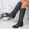 Women’s Western Leather Boots with Embroidery | Knee High