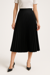 Elodie – High-Waisted Pleated Satin Midi Skirt