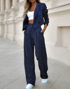 Lesley – Women’s Striped Wide-Leg Pantsuit Set