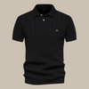 Tomos – Men's Slim Fit Knitted Polo Shirt with Stripe Details
