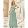 Ines | Women's Sleeveless Bridesmaid Dress with V-Neck | Maxi