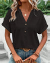 Women's Short-sleeved V-neck Top | Casual