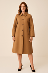 Monica – Long Trench Coat with Checked Inner Lining