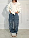 Beatrix – Glitter Wide-Leg Denim Jeans