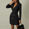 Women's Long Blazer Dress with Button Front | Mini