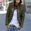 Women's Military Style Blazer with Flap Pockets | Modern